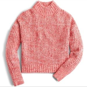 NWT J Crew Marled Donegal Mockneck Pointelle
Sleeve Knit Sweater / Size L